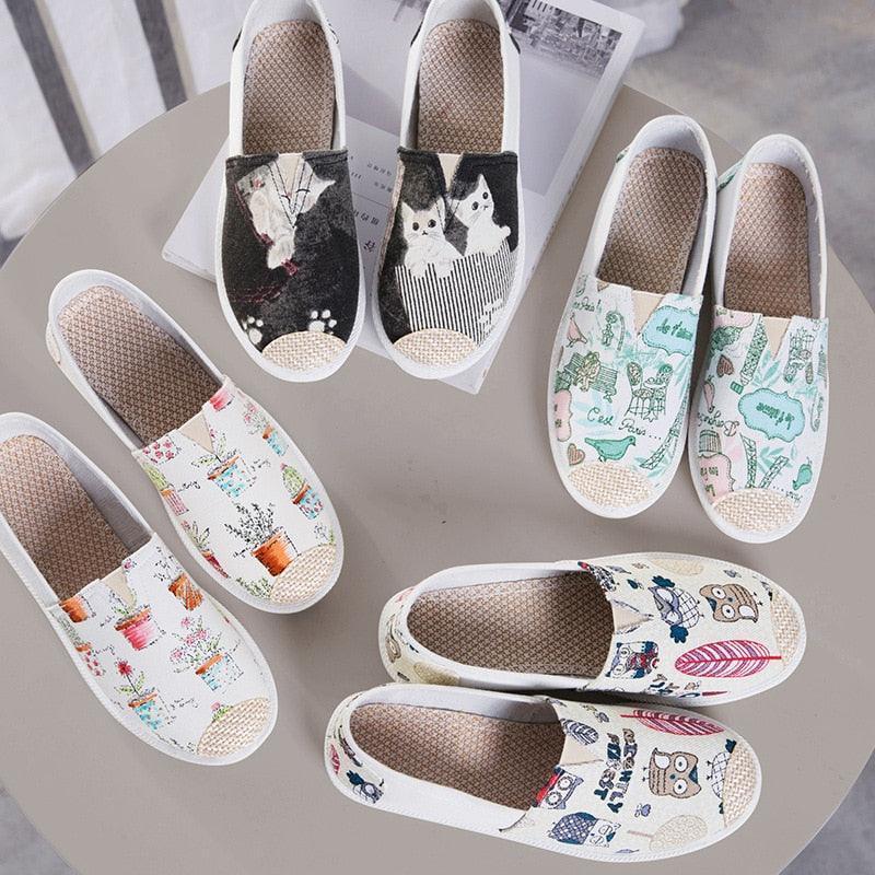 New Print Women Sneakers Slip On Light Mesh - HEPSIBAH SHOP