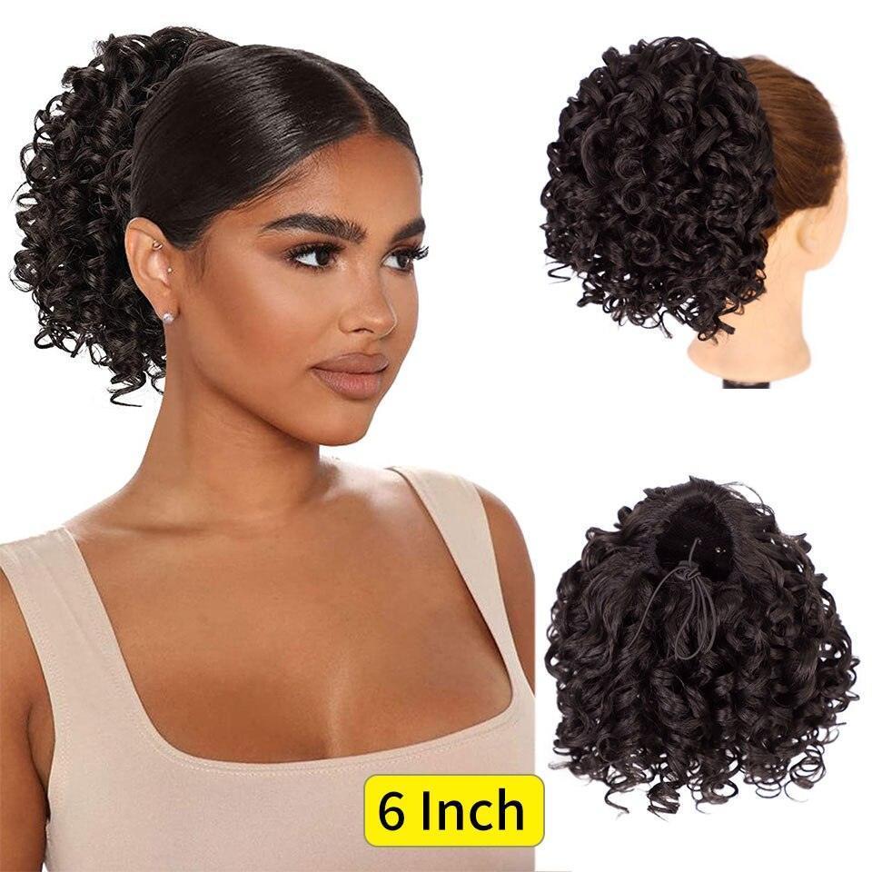 Synthetic Drawstring Puff Ponytail Afro Kinky Curly Hair Extension - HEPSIBAH SHOP