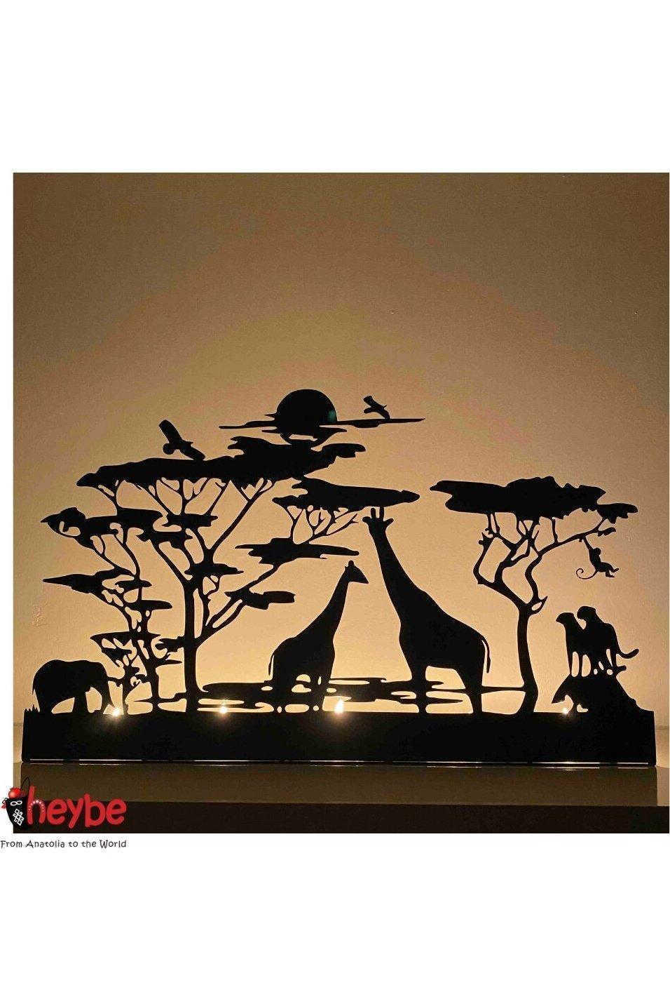 Metal Candle Holder African Themed - HEPSIBAH SHOP