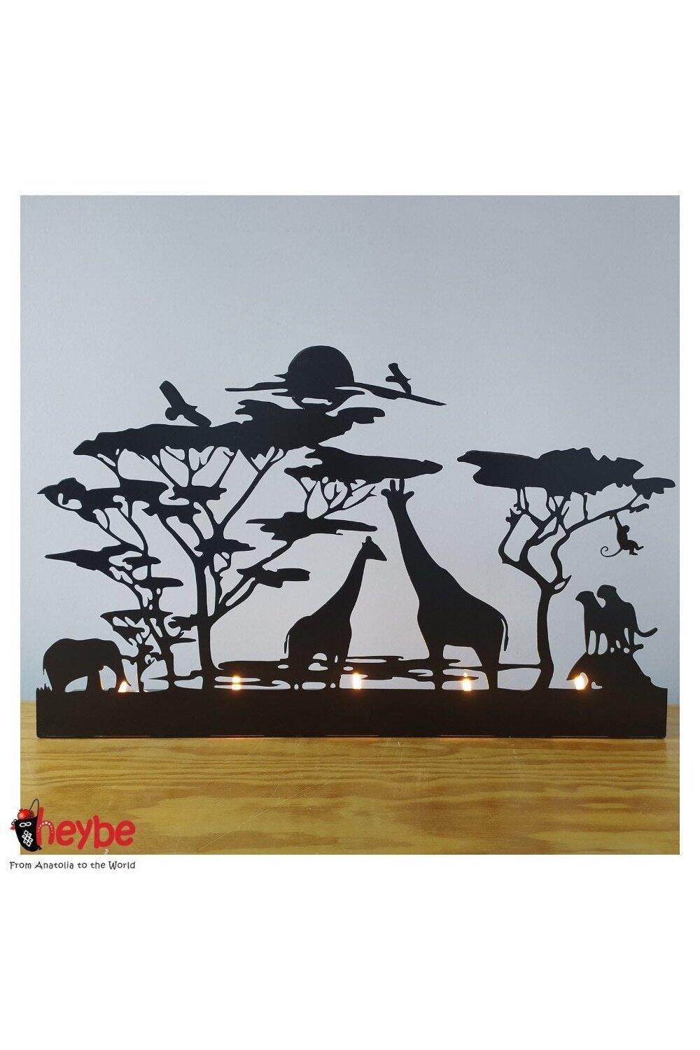 Metal Candle Holder African Themed - HEPSIBAH SHOP