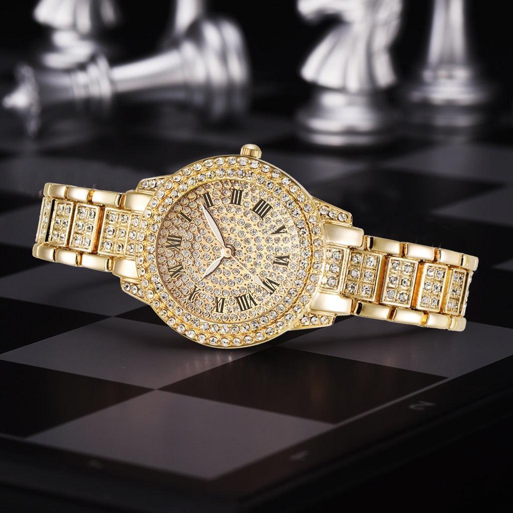 Diamond Crystals Watch and Bracelet Set - HEPSIBAH SHOP